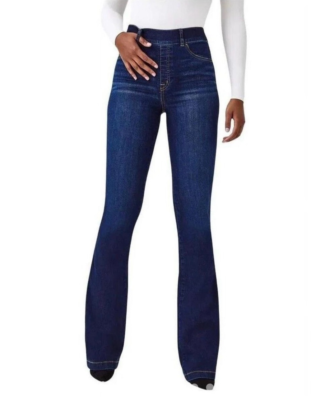 SPANX Dark Indigo High-Rise Flare Jeans for Women